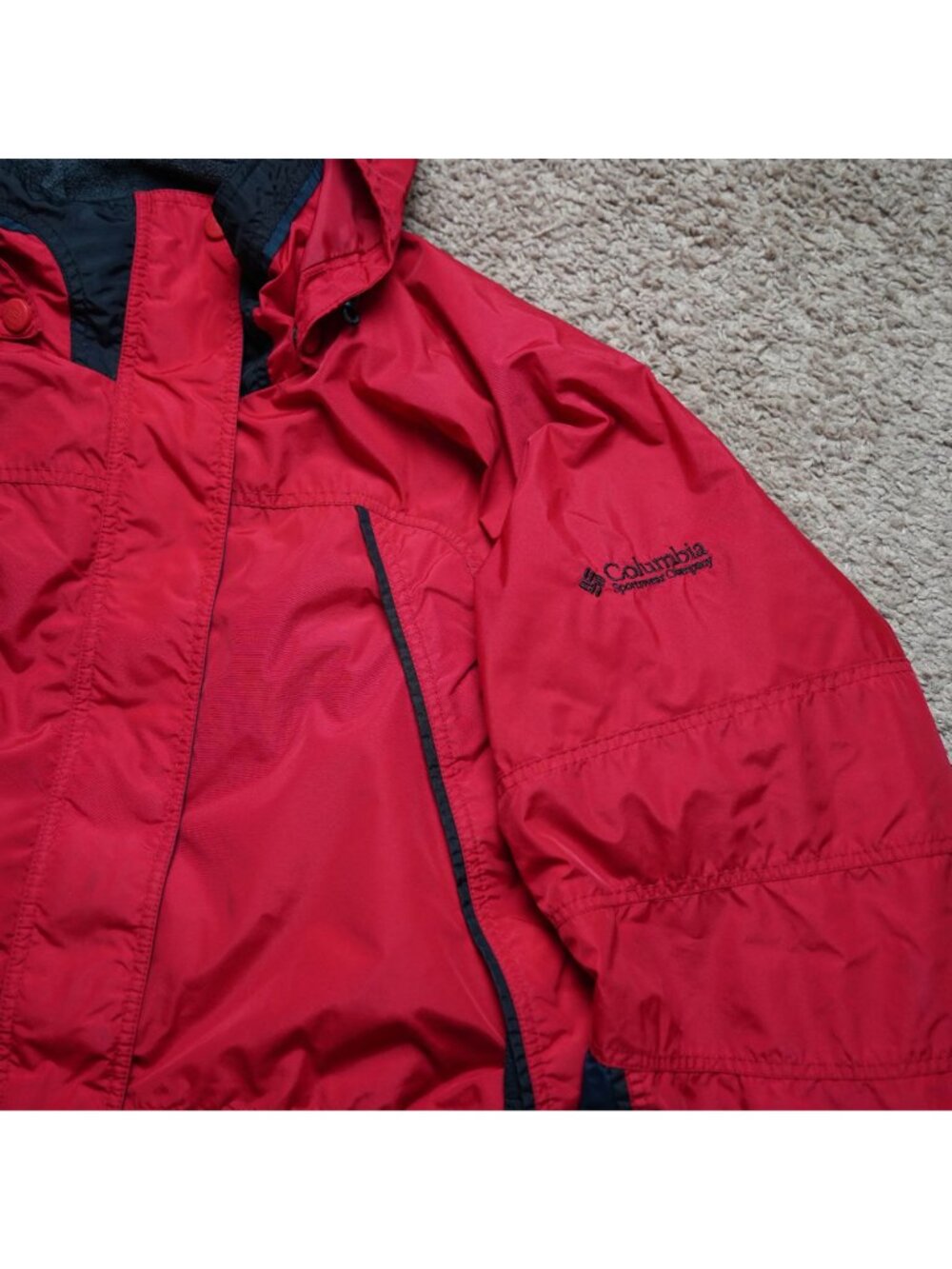 Y2K Columbia Fire Ridge 3 in 1 Jacket Womens L Red Ski Winter Coat Interchange - Picture 8 of 13